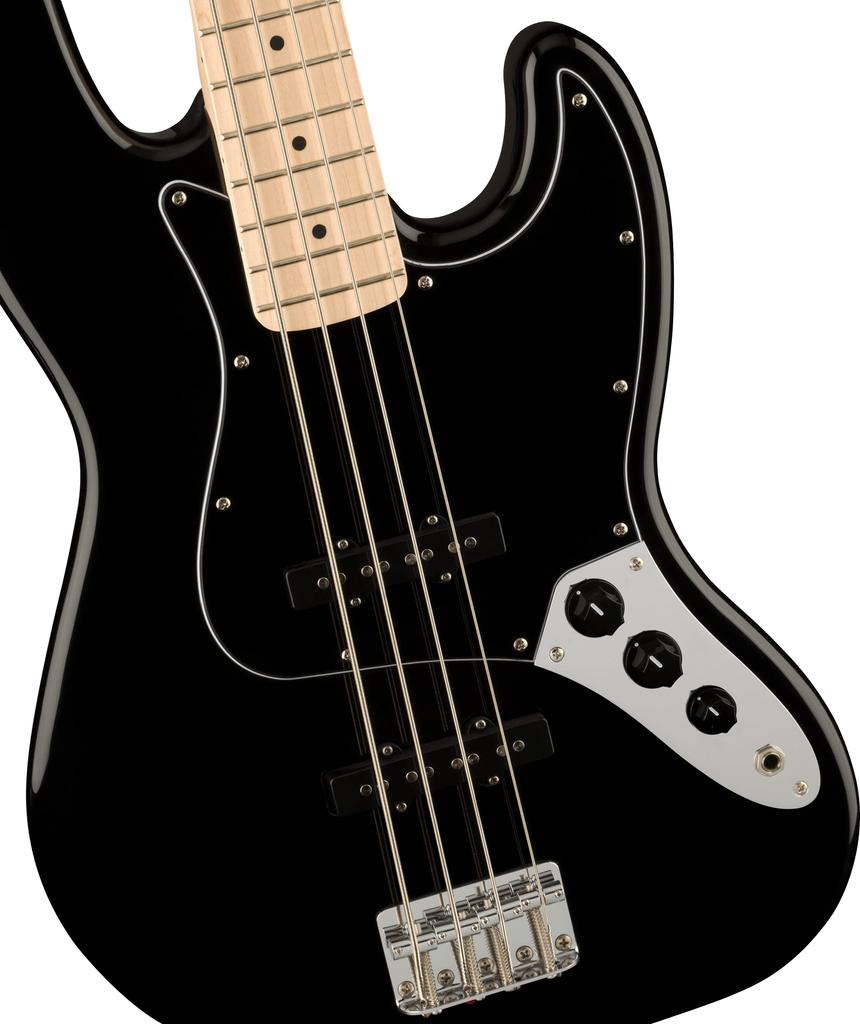 Squier by Fender Electric Bass Affinity Jazz Maple Black Black z miękkim futerałem Series™ Bass®, podstrunnica, płytka maskująca,
