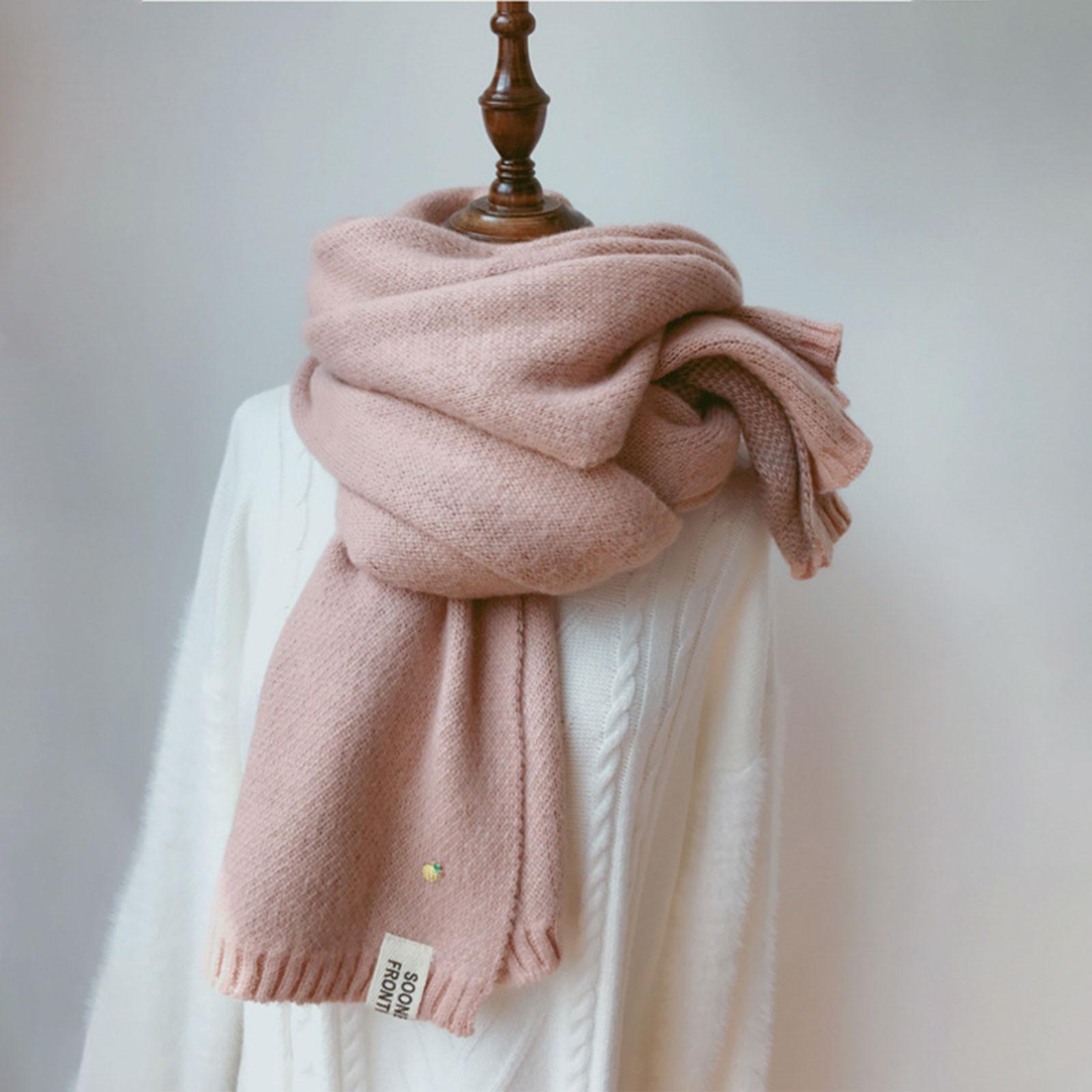 

Жіночий однотонний кашеміровий шарф Жіночий зимовий товстий теплий м’який кашеміровий шарф Жіночий в’язаний вовняний довгий шарф One Size