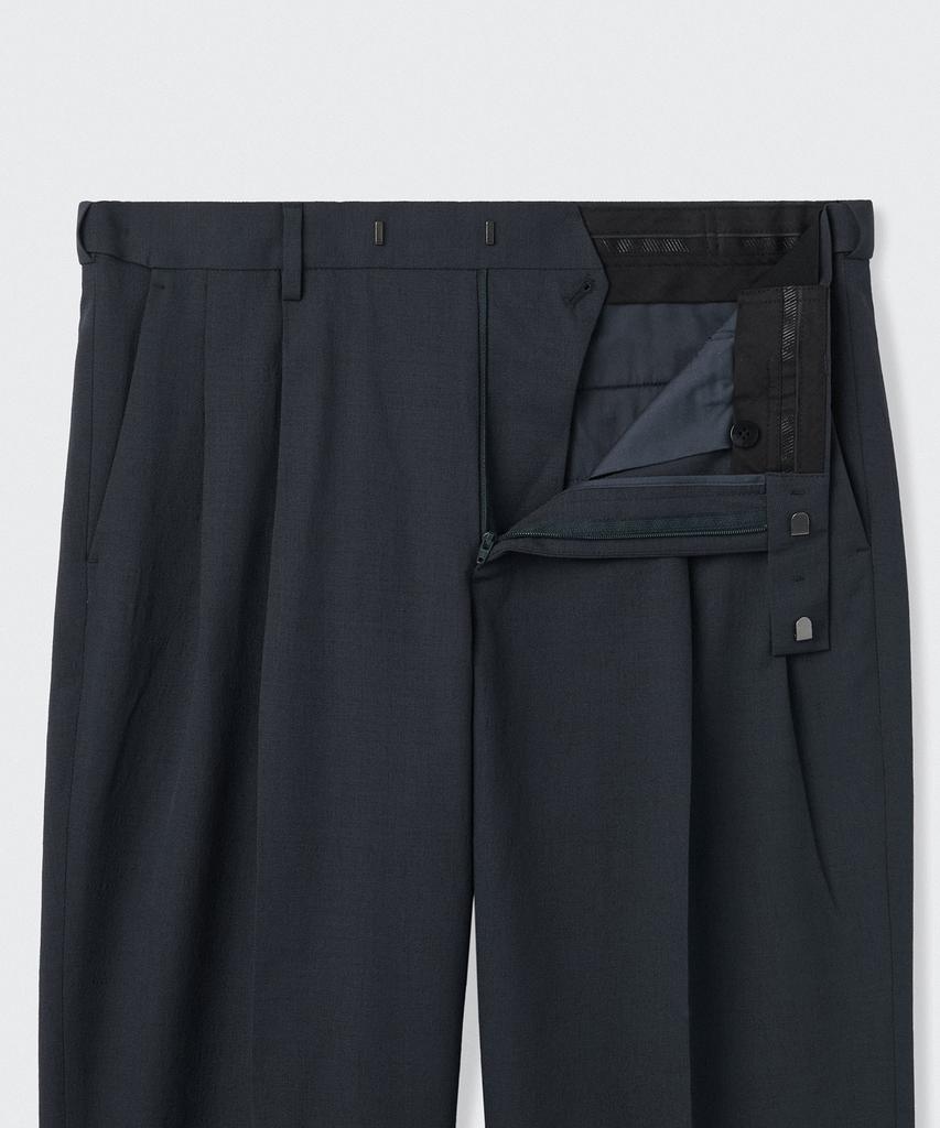 MUSINSA STANDARD Cool Touch To Tuck Wide Hidden Elastic Waist Slacks [Blue Gray]