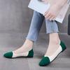 Fashion Ladies Footwear Green Women's Flat Shoes Round Toe Leather Casual Slip-on Y2k Young Chic and Elegant Vacation Promotion Social