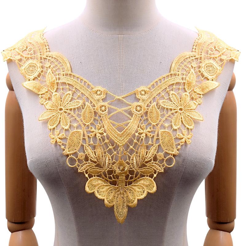

Water-soluble lace embroidery corsage three-dimensional embroidered collar flower polyester silk hollow fake collar DIY lace accessories
