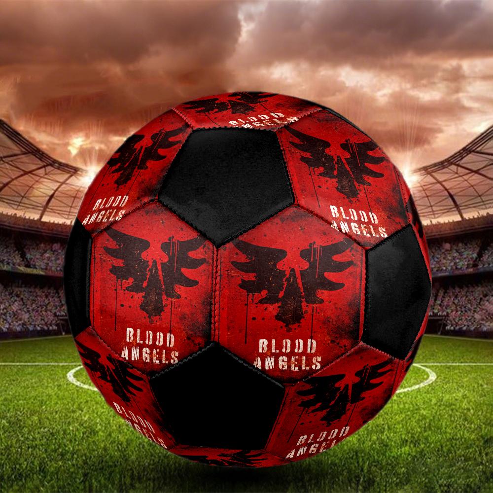 Blood Angels Cool Indoor Soccer Ball Colorful Machine Stitched PVC Size 5 Team Training Competition Ready Durable High-Bounce Cool Sports Gift