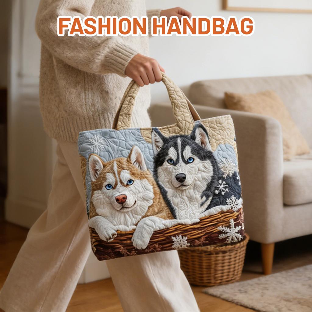 Borsa stampata in 3D con motivo floreale; Borsa a tracolla in tela da 300 grammi