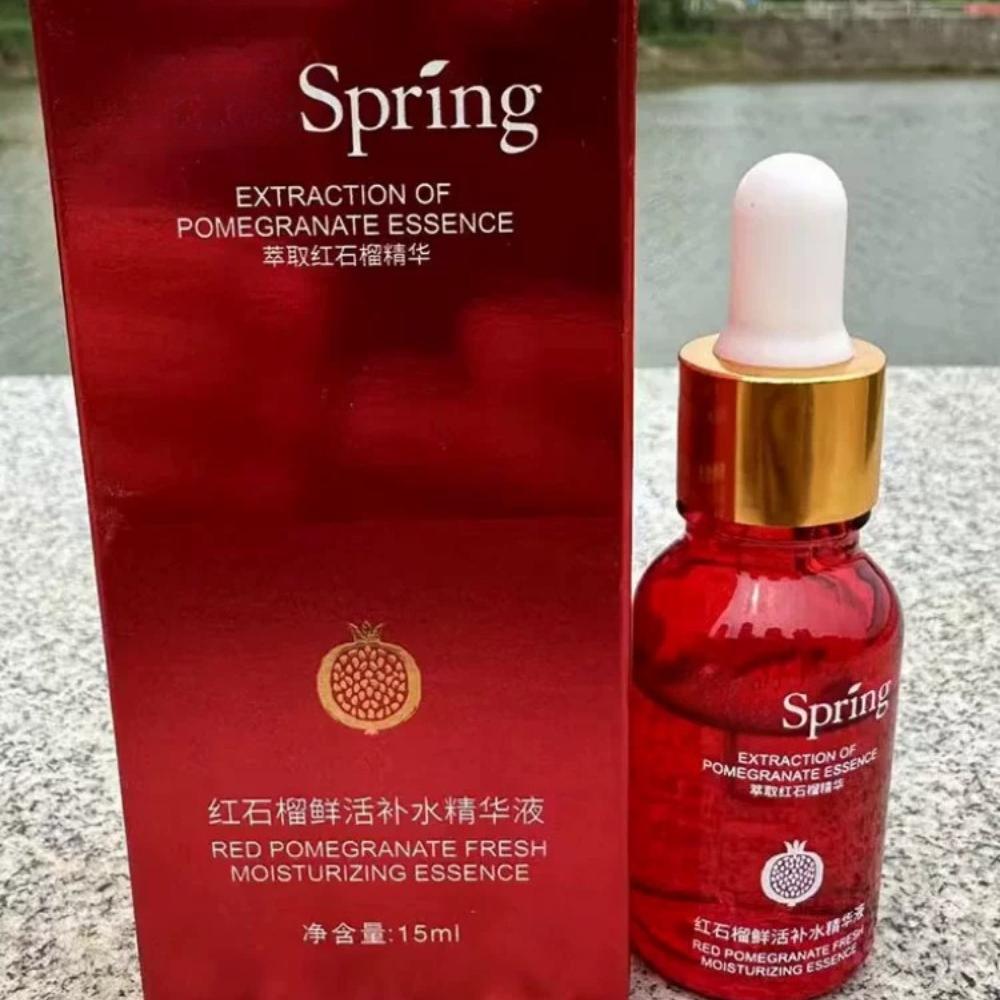 Red Pomegranate Fresh Moisturizing Essence 15ml Hydrating Smoothing Facial Serum 1pc