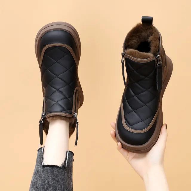 Winter Plush Warm Snow Boots for Women, Thickened Soft Soled Plush Cotton Shoes, New Fashionable Anti Slip Thick Soled Boots