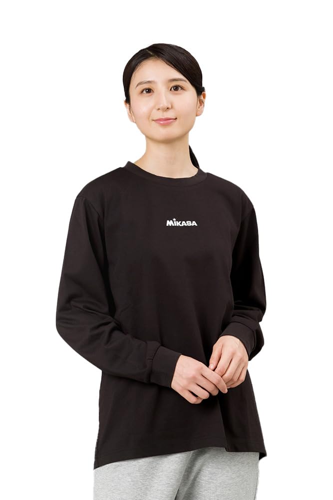 MIKASA Long Sleeve T-Shirt, Black, Size Small (Unisex) 2601-BKS