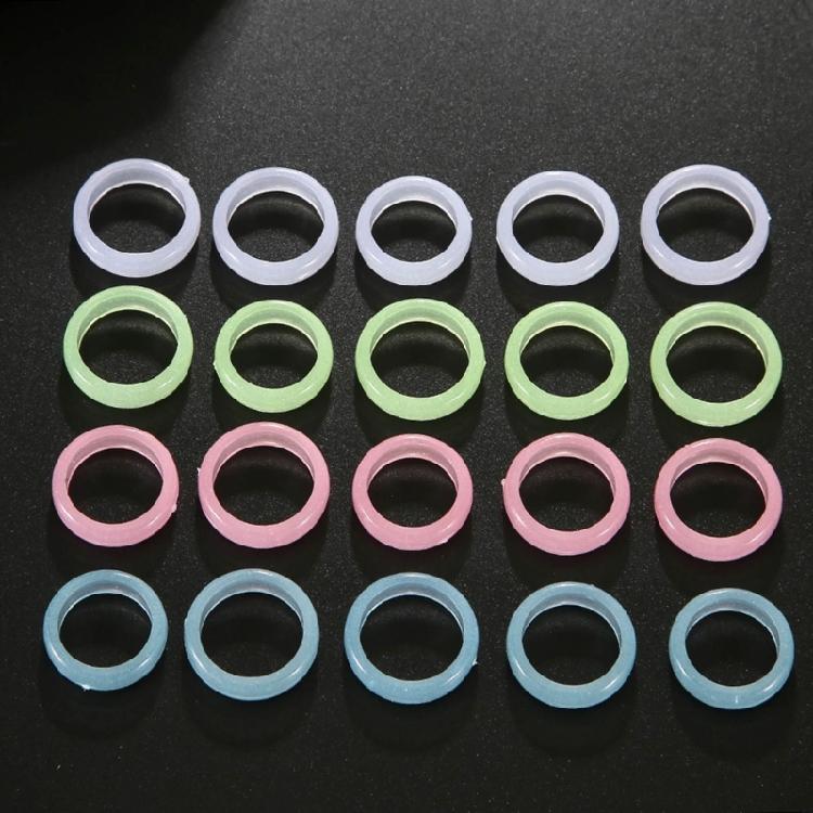 10 Pcs Candy Color Resin Ring Fashion Stackable Rings Y2K Luminous Ring Jewelry