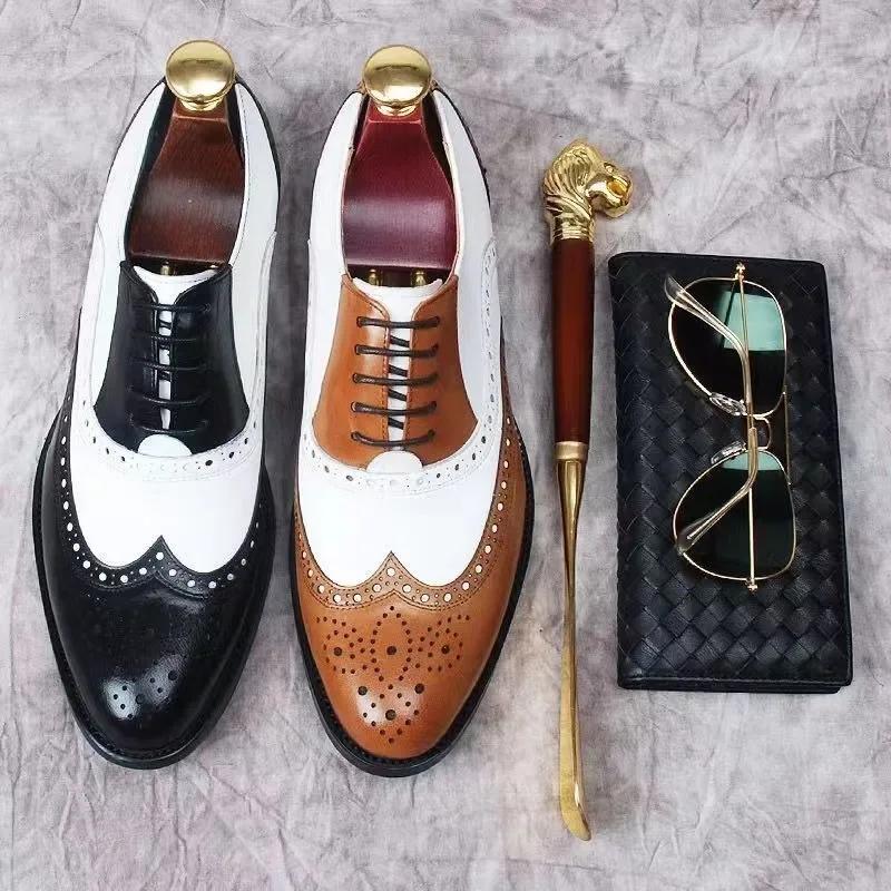 Oxfords Herren Lederschuhe Formelle Schuhe für Männer Brogues Oxfords Männliche Hochzeitsfeier Büro Business Schuh Mann Zapatos De Hombre