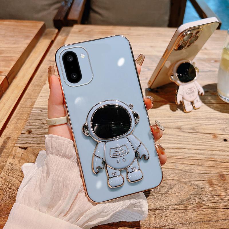 For OnePlus 15R ACE6 Case Shining Astronaut Spaceman Bracket Holder Design Soft Plating For OnePlus 15R ACE6 Back Cover