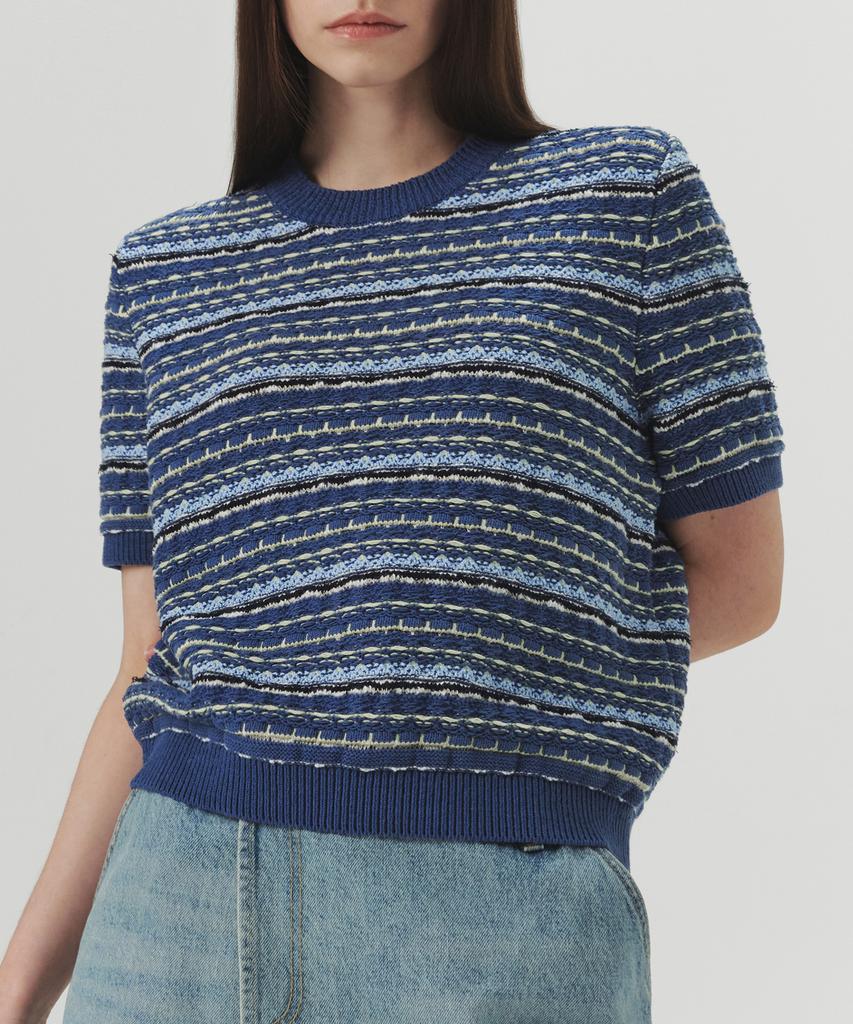 Leuba Tweed Jacquard Round Knit - Dutch Blue