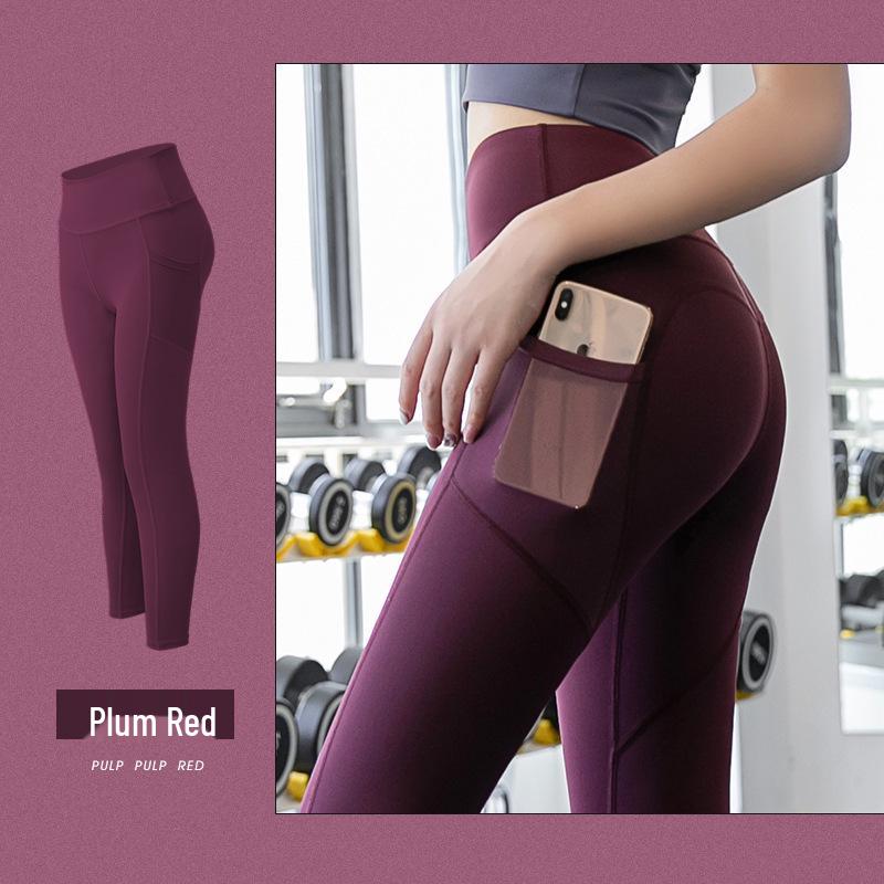 Peach Butt Seamless High Waist Yoga Leggings with Mesh Pockets