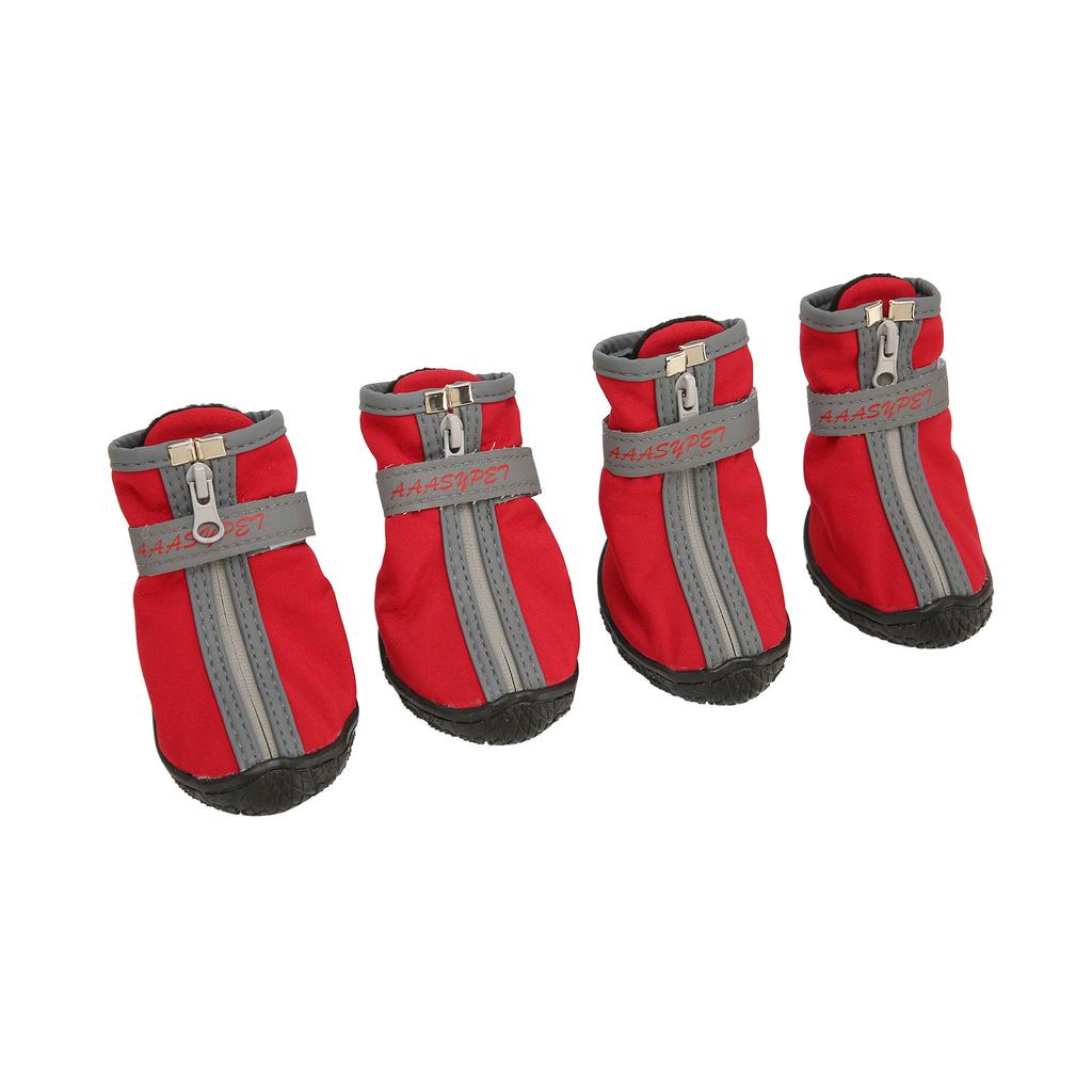 4 Stück Hundestiefel Gummi Atmungsaktiv Weiche Sohle Rutschfest Wasserdicht Abriebfest Hund Wandern