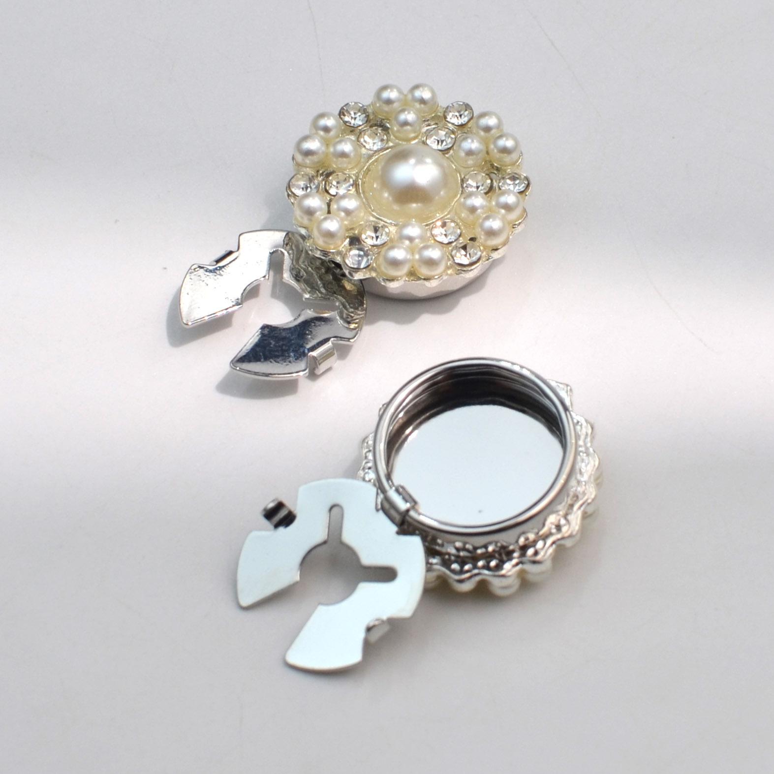 

2 шт. Накладки на пуговицы, запонки для рубашки, жемчужные, круглые, со стразами, украшения, накладки на рукава, аксессуары для стилизации рубашки серый