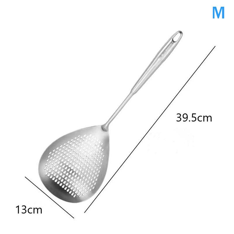 1Pcs Large Durable Stainless Steel Colander Skimmer Spoon Heavy Duty Food Strainer Spoon For Frying & Cooking Kitchen Utensils
