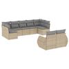 VidaXL Salon de Jardin avec Coussins 9 pcs, Canapés de Terrasse, Ensemble de Meubles de Patio, Mobilier d'Extérieur, Beige 3221818