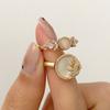 New Celestial Blue Sparkling Moon Sun Star Crystal Ring for Women Fashion Elegant Stackable Finger Band Party Jewelry Gifts