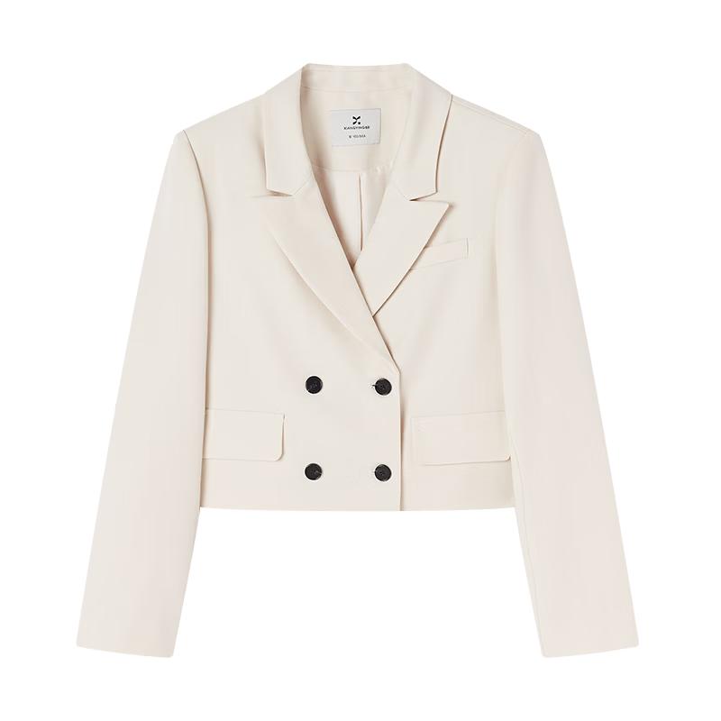 Xiangying Women s Commuter Double-Breasted Short Blazer M