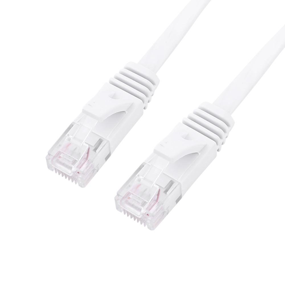 

RJ45 CAT6 Мережевий Ethernet Плоский LAN Кабель UTP Патч Кабелі для Роутера 1000M Білий 0.5 метра