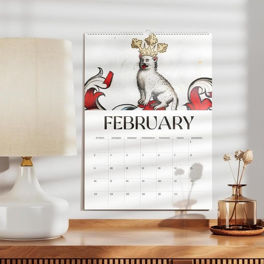 Medieval 2025 Ugly Cats Calendar Calendary Ornament Christmas Garnish Pendant