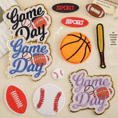 Sportserie Gestickte Stoffaufnäher: Fußball- & Basketball-Bekleidungszubehör