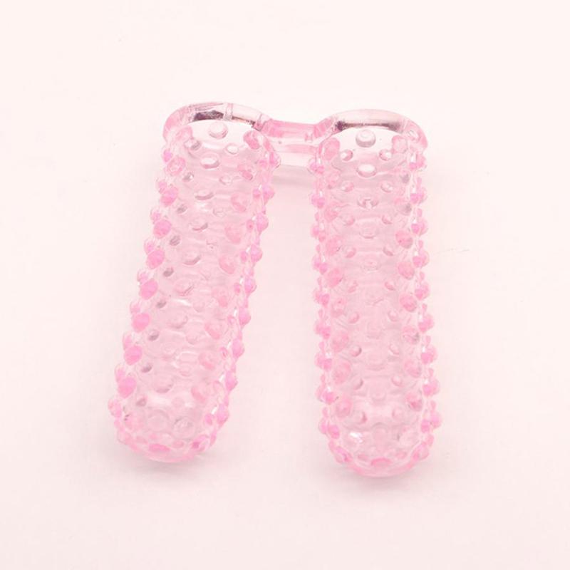 1Pcs  Wolf Tooth Double-Finger Together Finger Cover For Adult Couples Sexual Women Clitoral Vaginal Massage Sex Toys