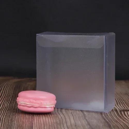 

50pcs Transparent Plastic Packaging Folding Box Frosted PVC Soap Desserts Candy Jewelry Festival Gift Storage Small size Boxes 5.5x5.5x2.5cm