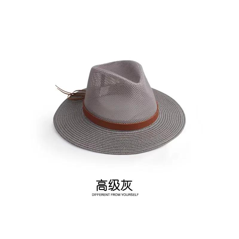New Natural Panama Soft Shaped Straw Hat Summer Women/Men Wide Brim Beach Sun Cap UV Protection Fedora Hat