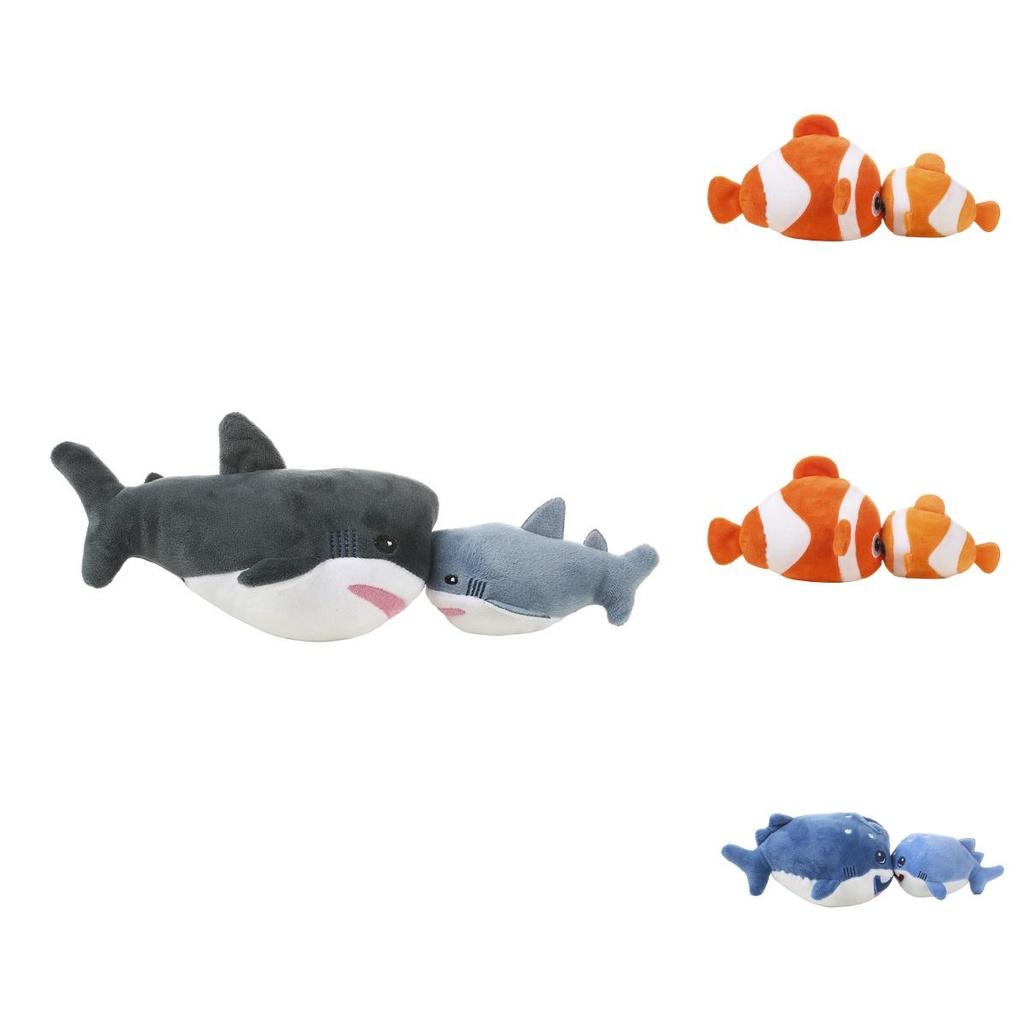 Kepelon Ocean Animal Plush Toy Cute Clown Fish Shark And Dolphin Stuffed Animals For Kids Vibrating And Huggable!