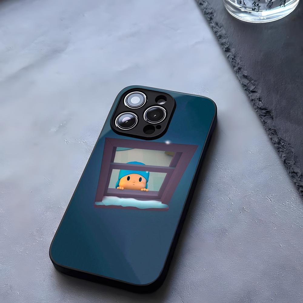 Cartoon P-Pocoyos Cute Phone Case Tempered Glass For IPhone 17 13 14 16 12 15 11 Pro Max Plus Mini X XR SE2020 Coque