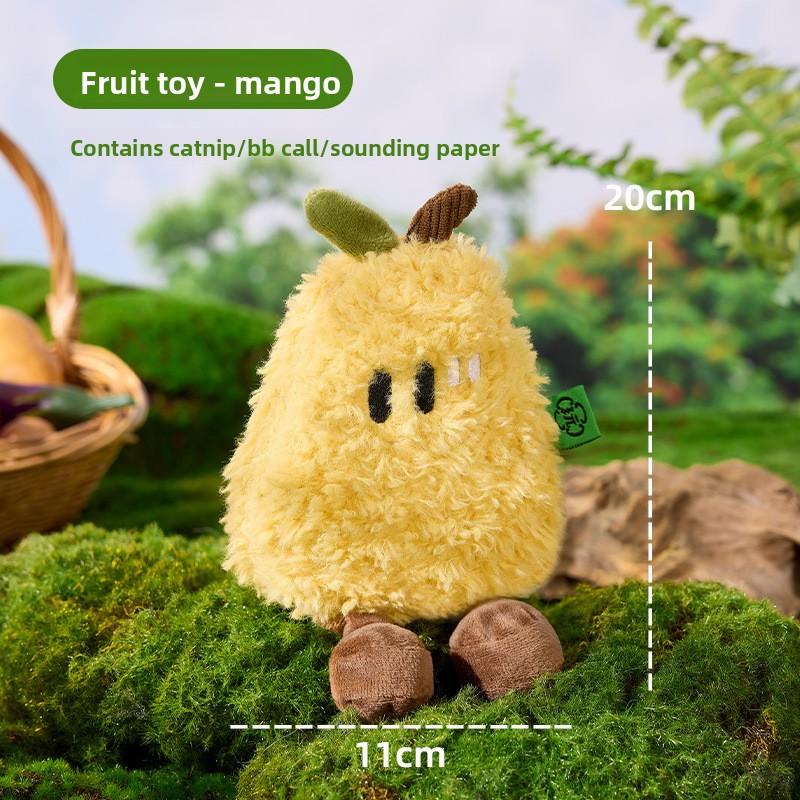

New Cat Toys, Watermelon and Fruit, Self-entertainment and Boredom, Sound-making Toys, Paper Cat Toys, Dog Toys, Teething Toys Mango flavor