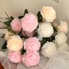 Nep Zijde Pioenroos Kunstbloem voor Vaas 25" Nep Pioenroos Takken met 2 Bloemen En 1 Knop voor Doe-het-zelf Bruidsboeket Bruidsdouche Huis Tafel
