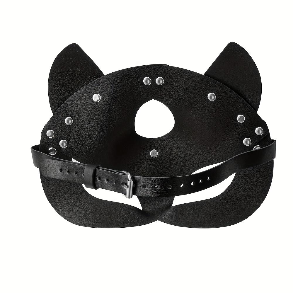 Cat Mask with Earholes - Gothic Punk Style Halloween Party, Carnival Ball, and Adult Game Dress Up Accessories