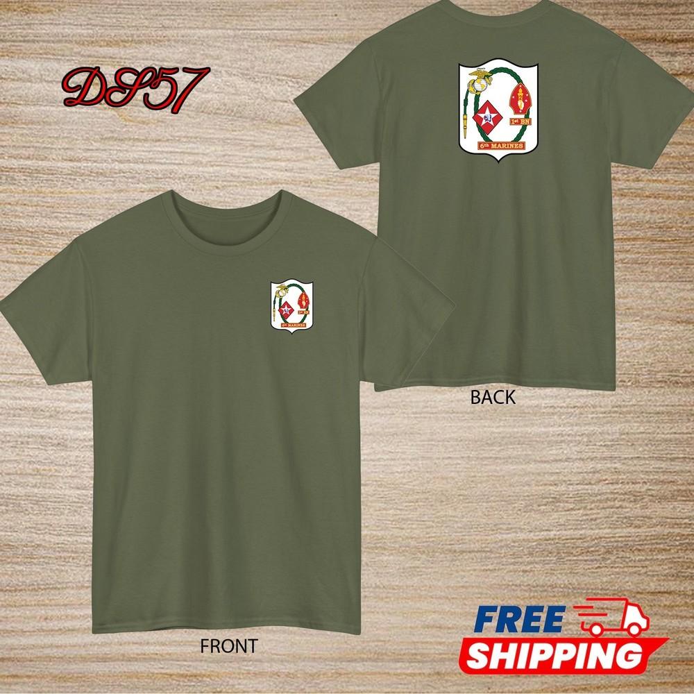 1st Battalion 6th Marine Regiment USMC T-Shirt Logo S to 5XL Made In USA Unisex T-Shirt XXXL