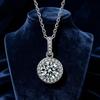 6.5mm 925 Sterling Silver Moissanite Pendant Necklace Ideal Gift For Proposal Engagement Anniversary
