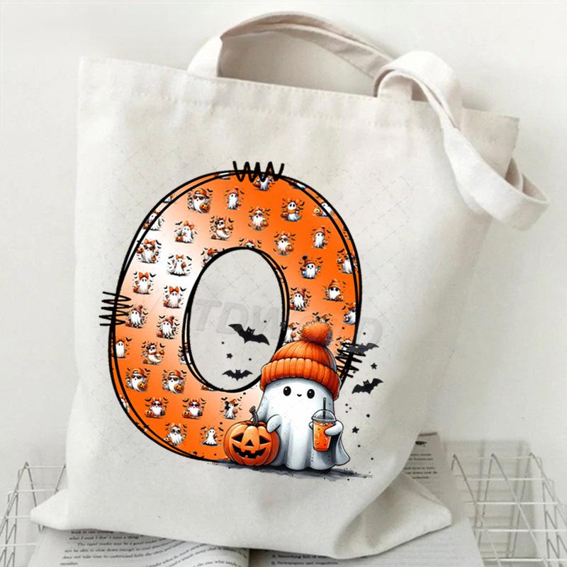 New Halloween 26 Letter Print Fashion Shoulder Bag Multi-function Portable Handbag Casual Versatile