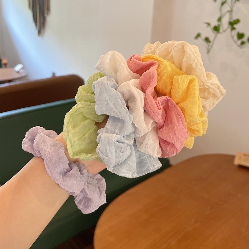 4-7pcs/set Candy Color Hair Scrunchies for Women Girls Cute Elastic Hair Ties Bands Headband Rubber Bands Hair Accessories