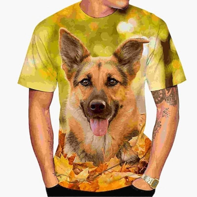 

Animal Dog German Shepherd T-shirt Anime 3D Graphic For Couple s Men s Women s Adults Masquerade 3D Print Casual Daily M