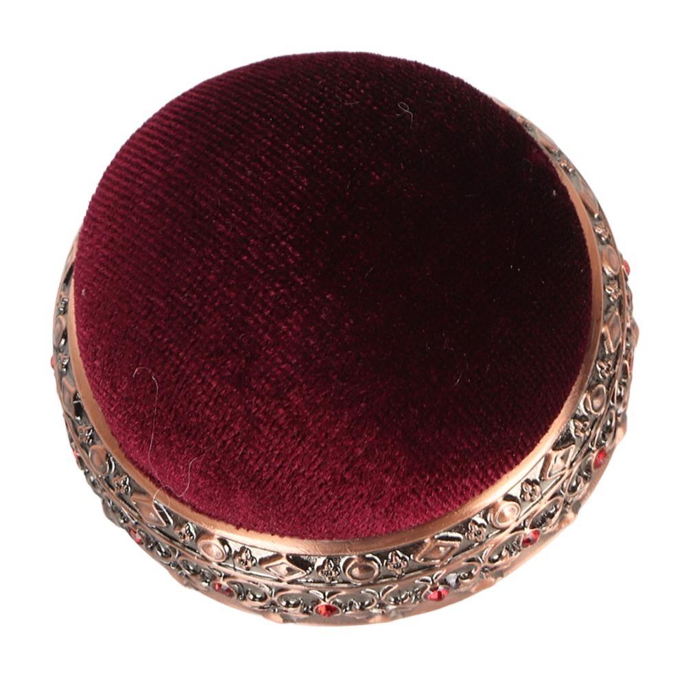 Alloy Holder Round Pin Cushion Compact Size Tailor Pin Cushion For DIY Craft