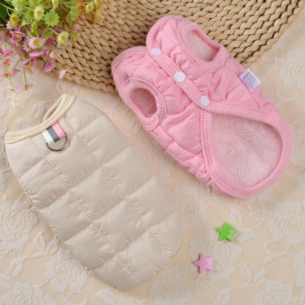 Fur Padded Dog Vest Clothes Warm Cotton Dogs Coat Pet Winter Jacket Clothes Small Medium Dogs Clothing French Bulldog Chihuahua