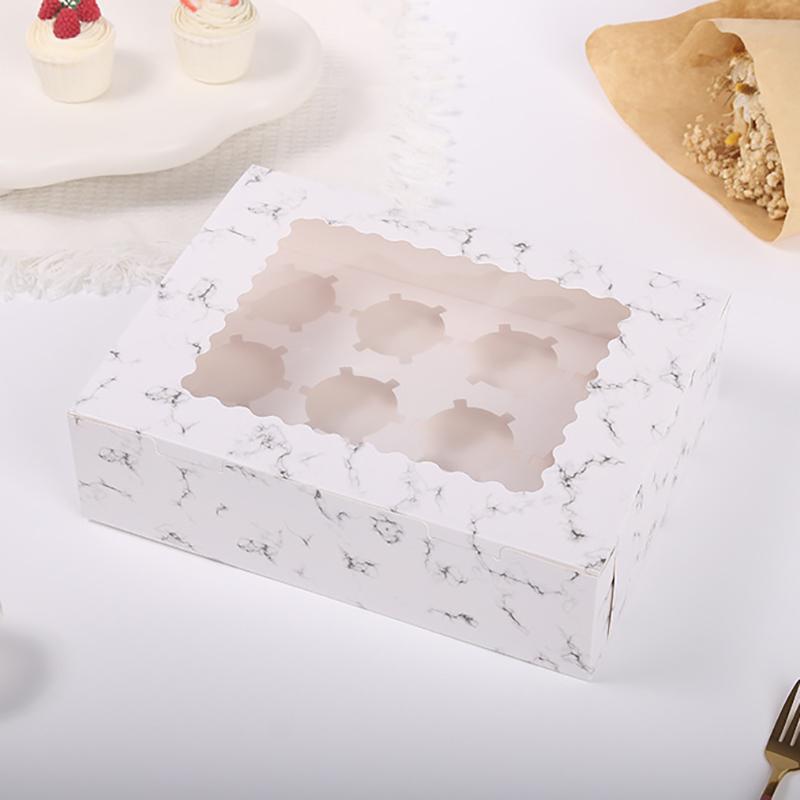 WTEMPO 10PCS 32.5*24.8*9CM 12 Cavities Cupcake Packing Boxes Baking Pastry Cupcake Packaging Boxes Transparent Window Egg Tart Boxes