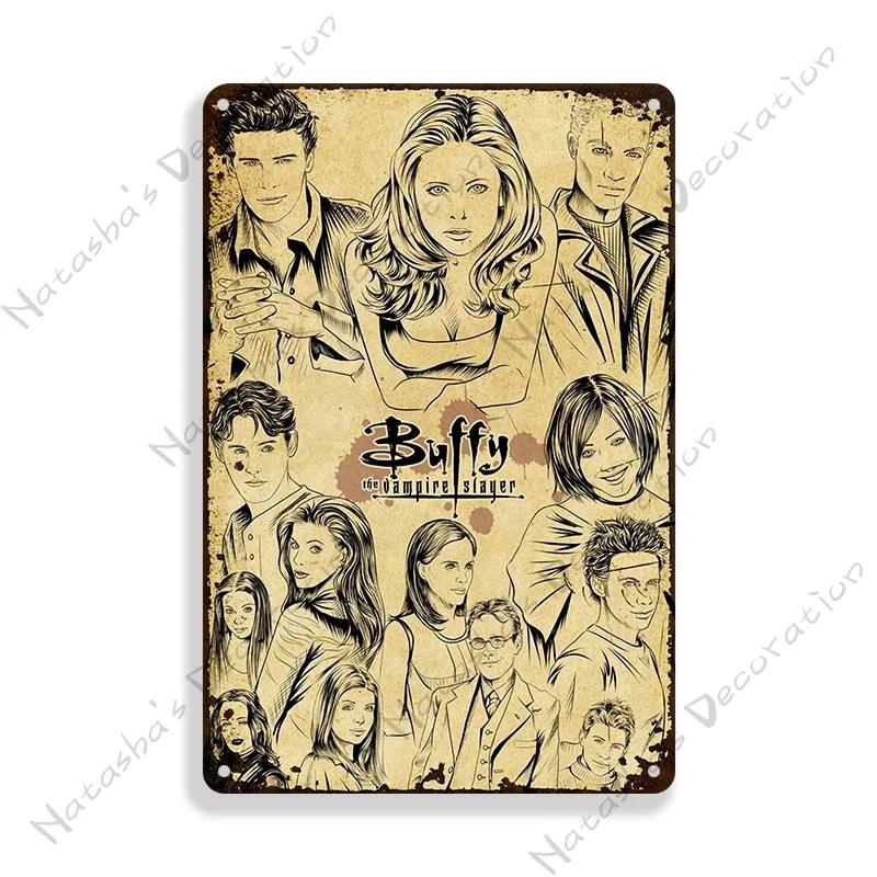 Buffy the Vampire Slayer Plakát Klasický TV kovový plakát Vintage kovová cedule Pánská jeskyně Garáž Kovová deska Průmyslová dekorace