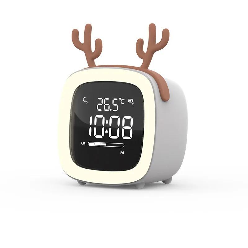 Creative Cross-border Cute Pet TV Alarm Clock Plastic Digital Clock Usb Charging Student Lazy Dormitory Alarm