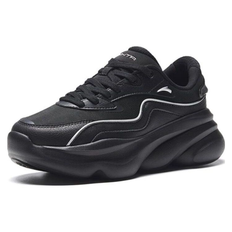 Anta Meow Meow Shoes 3 Non-Slip Wear-Resistant Low-Top Dad Shoes Women Sneaker Black Silver 922338888-4
