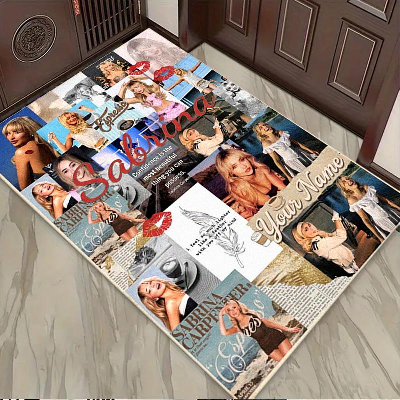 Name Custom Sabrina Carpenter Carpet Rug for Living Room Bedroom Home Sofa Decoration,Kids Play Non-slip Floor Mat