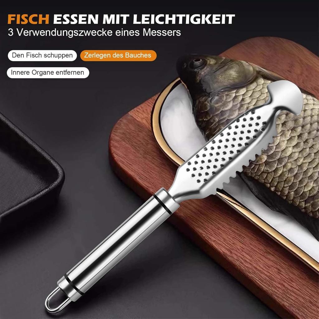 Stainless Steel Fish Scale Scraper 25x6cm Practical Kitchen Tool Corrosion Resistant Fish Descaler Efficient Scaling Kitchen Essential
