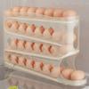 4-Tier Egg Holder for Fridge Auto-Rolling Eggs Dispenser Space Saving Egg Organizer Holds 30 Eggs for Kitchen Counter Refrigerator