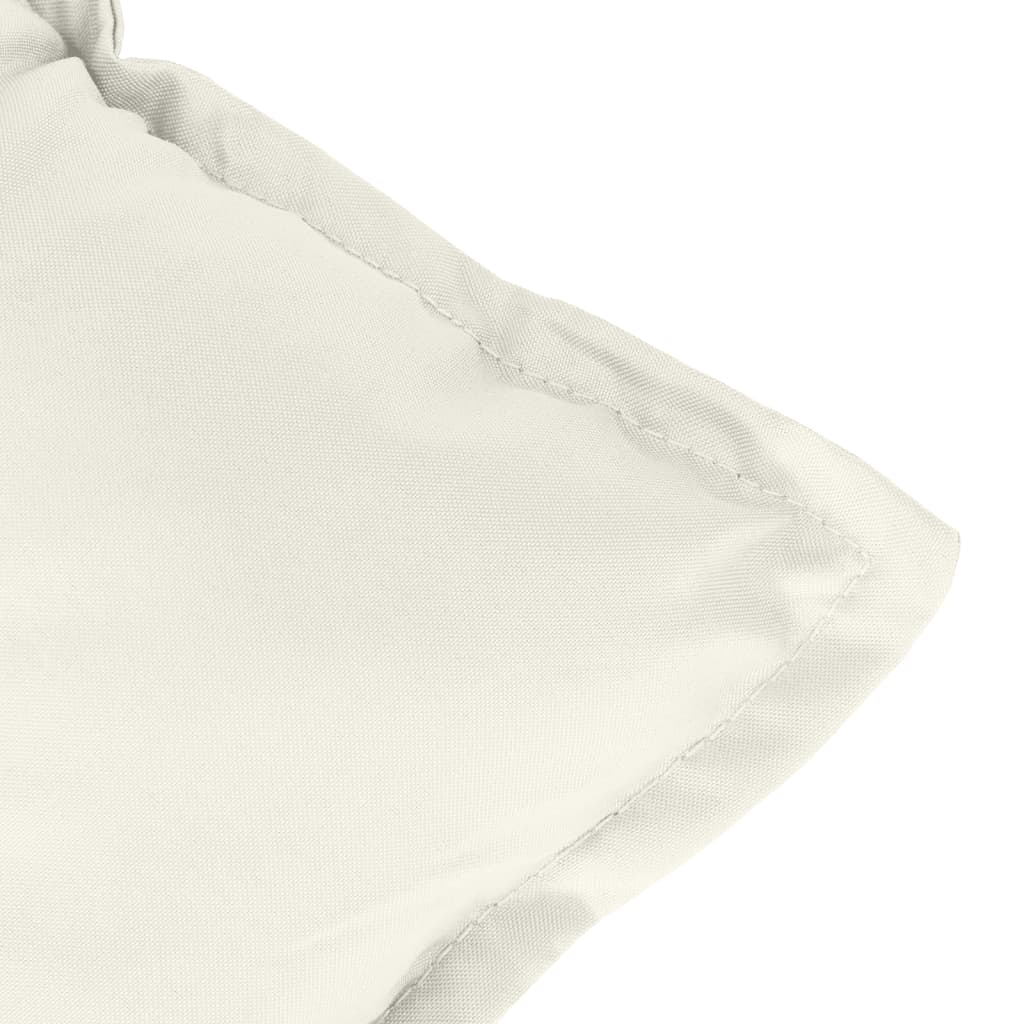 Low Back Chair Cushions Set of 2 Melange Cream 100 x 50 x 7 cm Fabric