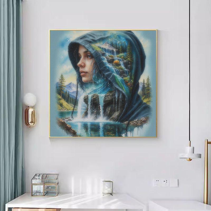 Diy 5d Fantasy Women Diamond Painting Art  Earth Full Round Drills Mosaic Cross Stitch Wall Decor