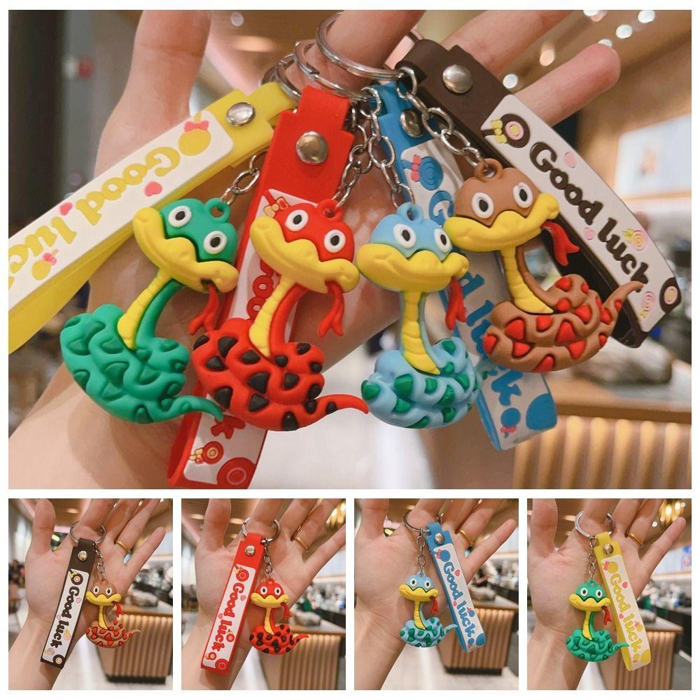 Jewelry Cartoon Snake Keychain Collection Zodiac Snake Year Key Ring  Bag Ornament
