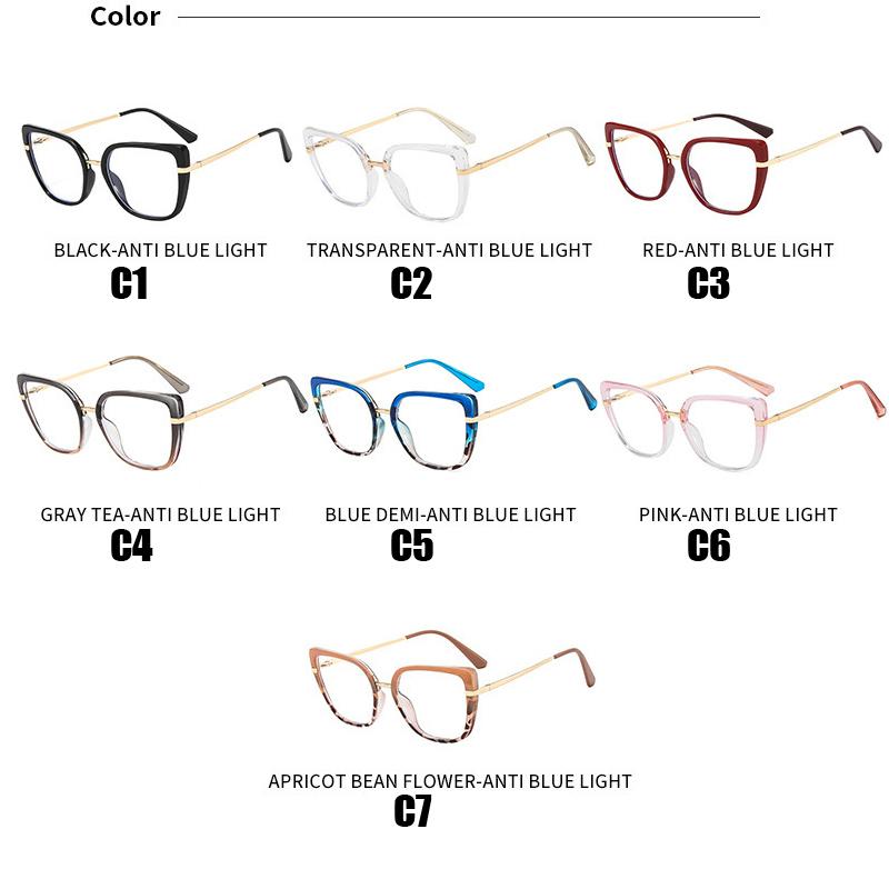 Anti-blue Light Glasses Metal Cat Eye Eyewear Women Men Daily Leisure Eyeglasses Blue Light Blocking Man Lady Computer Eyeglas